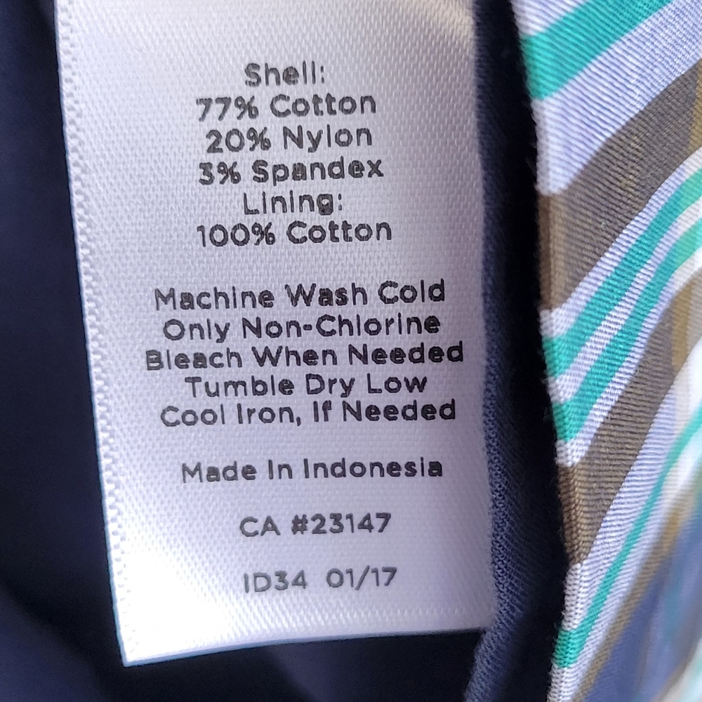 Talbots Sheath Dress Blue Green Plaid Sleeveless Ruffle Stretch Cotton 14P 12 - Picture 4 of 6